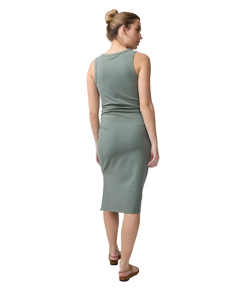 Ingrid + Isabel Maternity Sleeveless Ruched Body Con Dress