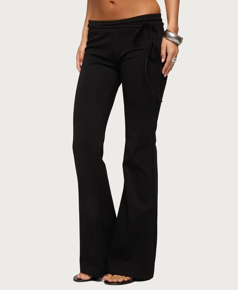 Edikted Women's Junipar Waist Tie Flared Pants