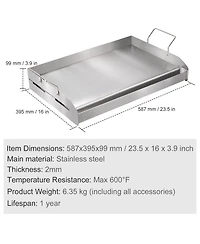 Cozito Stove Top Griddle, Stainless Steel Double Burner Pan with Oil Groove