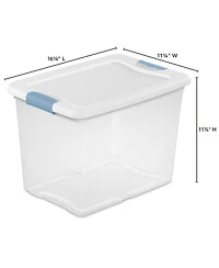 Sterilite 25 Quart Latching Storage Box, Stackable Bin with Latch Lid, 6 Pack