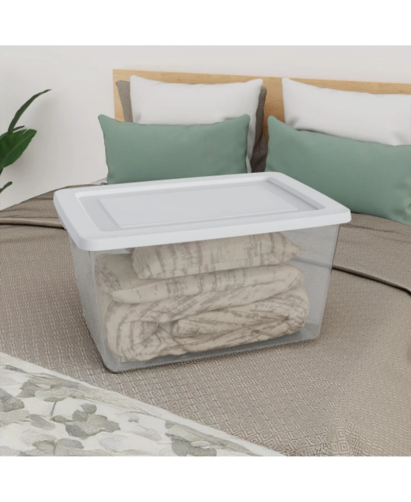 Sterilite 58 Quart Storage Boxes, Plastic Containers with Lid, Set of 6