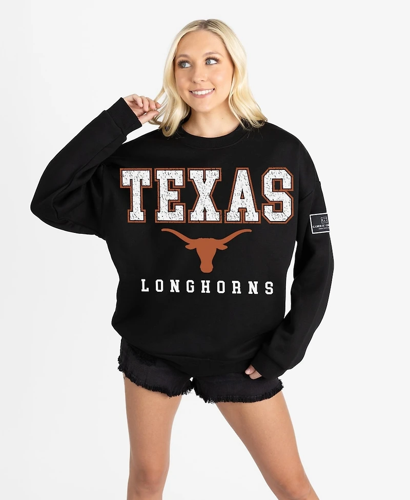 Gameday Couture Women's Black Texas Longhorns Oversized Level Up Label Premium Sweatshirt