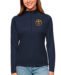 Antigua Women's Navy Denver Nuggets Tribute Half-Zip Sweatshirt