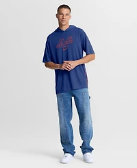 Nike Men's Royal New York Mets Arched Wordmark Tri-Blend Hooded T-Shirt