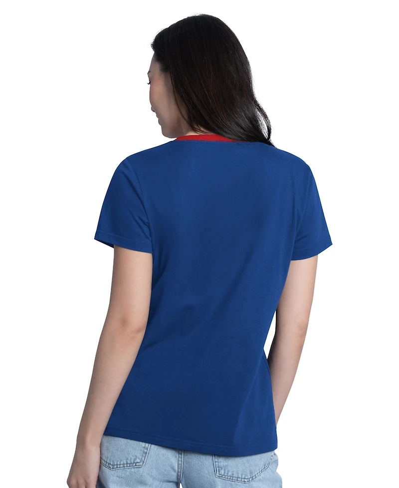 G-iii 4Her by Carl Banks Women's Blue Kyle Larson Best Team V-Neck T-Shirt