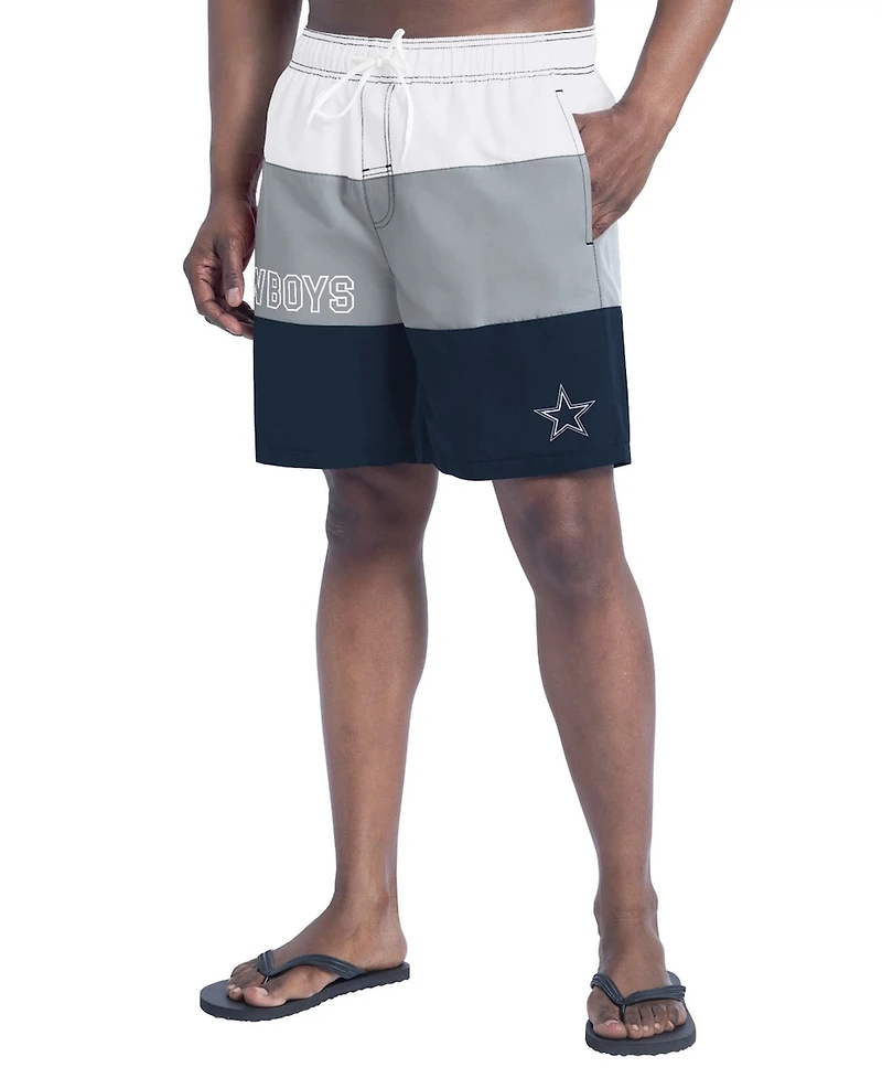 G-iii Sports by Carl Banks Men's White/Navy Dallas Cowboys Sunrise Volley Swim Shorts