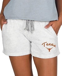 Concepts Sport Women's Ash Texas Longhorns Mainstream French Terry Tri-Blend Shorts