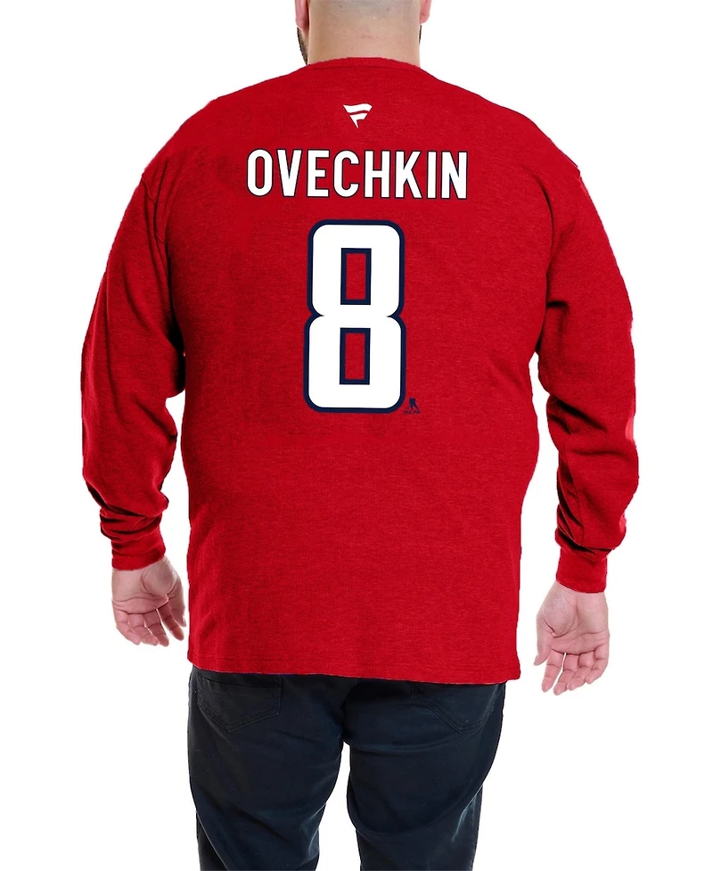 Profile Men's Alexander Ovechkin Red Washington Capitals Big & Tall Name and Number Thermal Pullover Sweatshirt