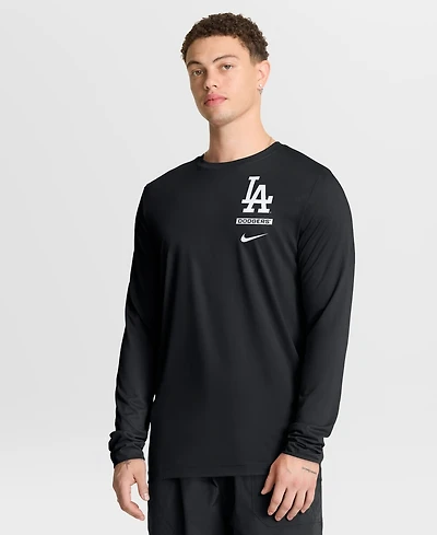 Nike Men's Black Los Angeles Dodgers 2-Hit Legend Dri-fit Long Sleeve T-Shirt