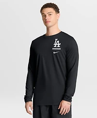 Nike Men's Black Los Angeles Dodgers 2-Hit Legend Dri-fit Long Sleeve T-Shirt