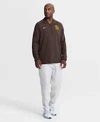 Nike Men's Brown San Diego Padres Authentic Collection Dri-fit Raglan Half-Zip Pullover Sweatshirt