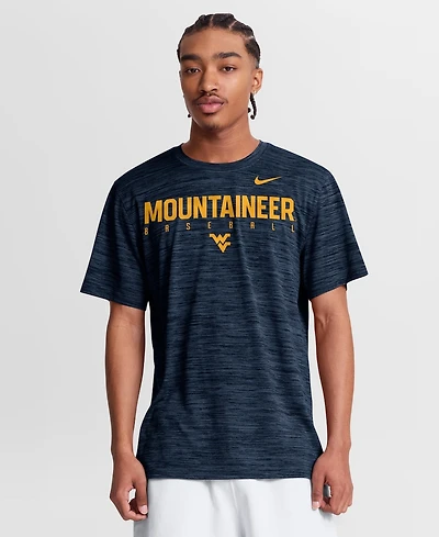 Nike Men's Navy West Virginia Mountaineers Dugout Velocity Dri-fit T-Shirt
