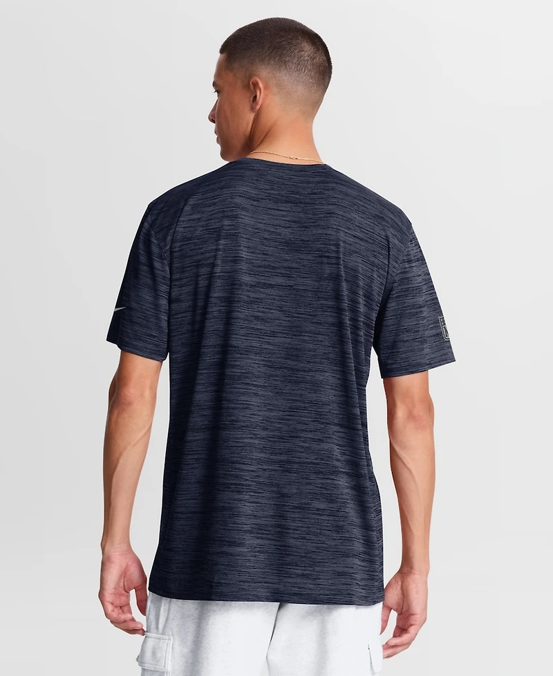 Nike Men's Navy New England Patriots Sideline Double Covered Dri-fit Velocity T-Shirt
