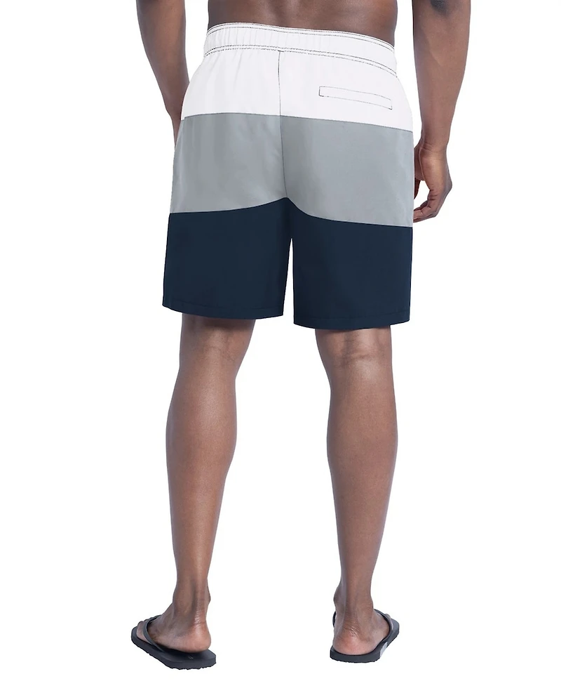 G-iii Sports by Carl Banks Men's White/Navy Dallas Cowboys Sunrise Volley Swim Shorts