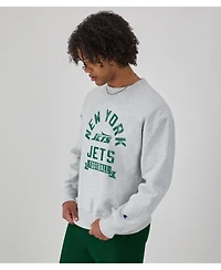 Champion Men's Heather Gray New York Jets Reverse Weave Fleece Pullover Sweatshirt