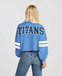 Spirit Jersey Women's Light Blue Tennessee Titans Sleeve Stripe Long T-Shirt