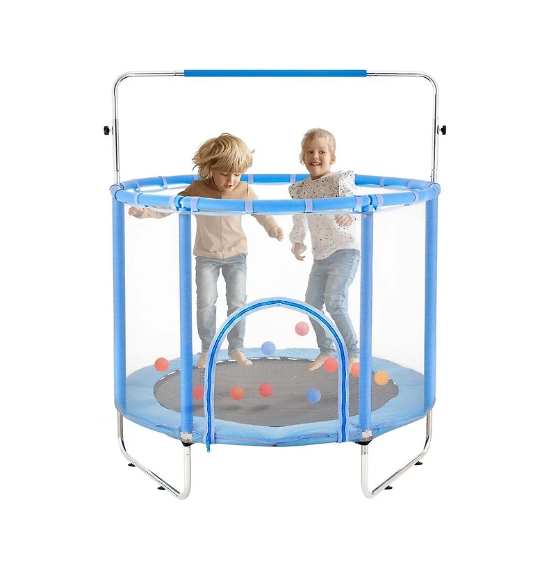 Ruie 55 in Mini Toddler Trampoline with Safety Net and Basketball Hoop Ages 3 Plus