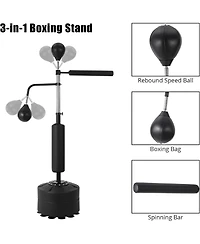 Xo 3-in-1 Punching Bag Set with Stand, Adjustable Boxing Bag with 2 Speed Balls and 360degree(s) Bar, Home Gym Training Equipment for Adults Teens