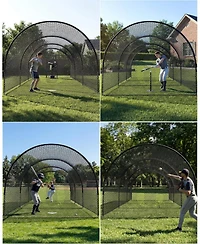 Xo 33FT Batting Cage Net with Frame, Multi-Sport Baseball Softball Golf Practice Cage for Backyard Field Training