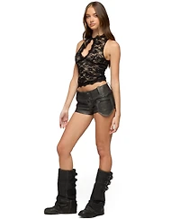 Edikted Women's Frieda Keyhole Cutout Lace Top