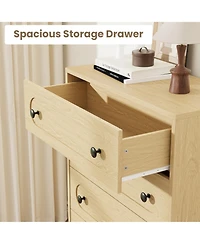 gaomon 5 Drawer Dresser for Bedroom, 50" Tall Large Dresser with Deep Drawers and Metal Knobs, Wooden Mid-Century Chest of Drawers for Living Room