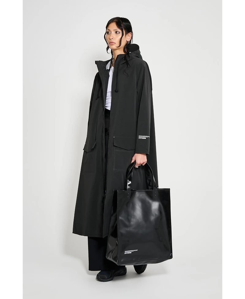 Stutterheim Women's Mosebacke Long Patch Matte Raincoat