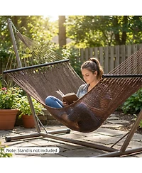 Gouun Double Caribbean Hammock with Spreader Bar for Patio Poolside