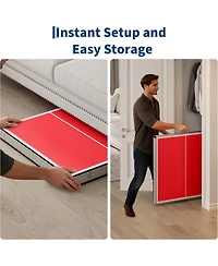 Xo 6x3 Ft Folding Ping Pong Table Set, Portable Table Tennis Table with Net, Paddles and Balls, Space-Saving Indoor Outdoor Game Table