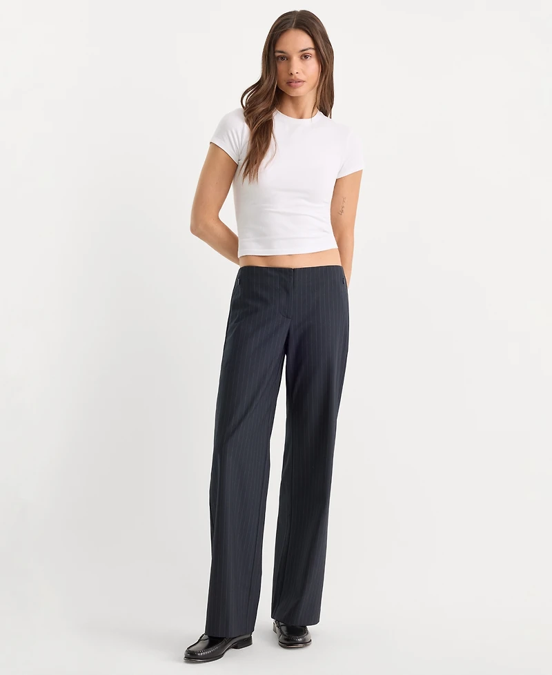 Good American Women's Low-Rise Wide-Leg Trousers