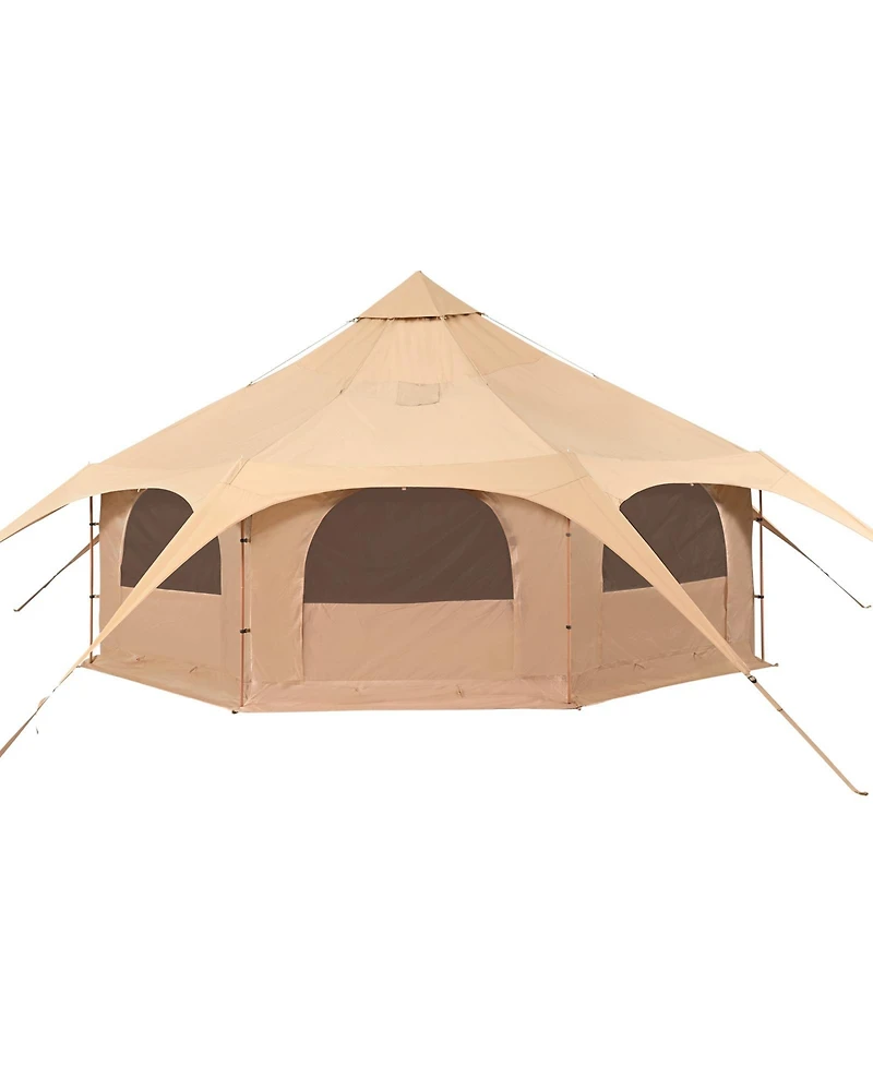 Cozito Canvas Bell Tent, Yurt Tent with Stove Jack and 8 Windows