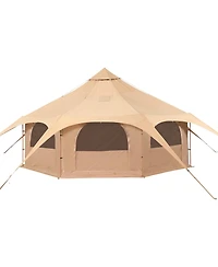 Cozito Canvas Bell Tent, Yurt Tent with Stove Jack and 8 Windows