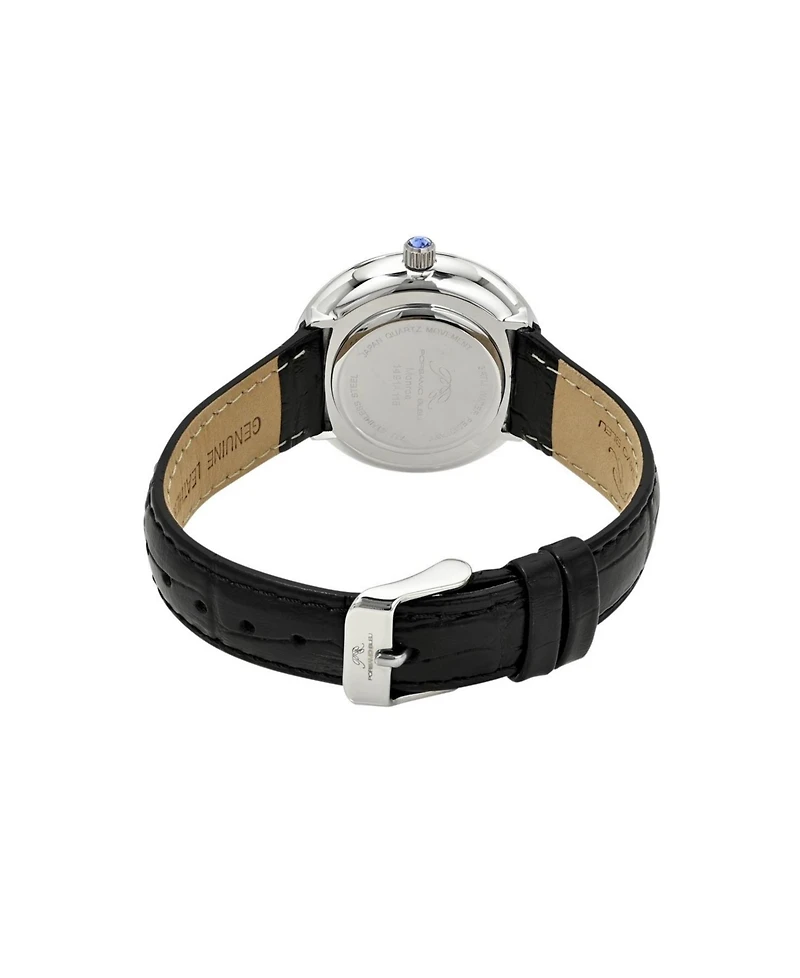 Porsamo Bleu Women's Monroe Genuine Leather Silver Tone and Watch 1491AMOL
