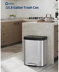 Gaomon Step-on Kitchen Stainless Steel Trash Can, Trash Bin with Soft-Close Lid