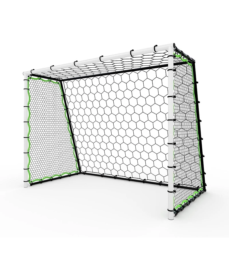 Xo 5-in-1 Soccer Goal , Portable Steel Frame Soccer Net with Rebounder, Collapsible Training Goal for Backyard Practice