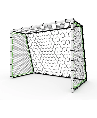 Xo 5-in-1 Soccer Goal , Portable Steel Frame Soccer Net with Rebounder, Collapsible Training Goal for Backyard Practice