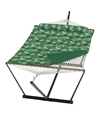 gaomon 450 Lbs Capacity, 2 Person Outdoor Hammock for Patio, Backyard, Garden, Beach, With Leaves Pattern