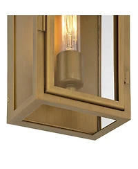 Possini Euro Design Alys 13" High Industrial Outdoor Wall Light Fixture Mount Porch House Set of 2 Gold Aged Brass Finish