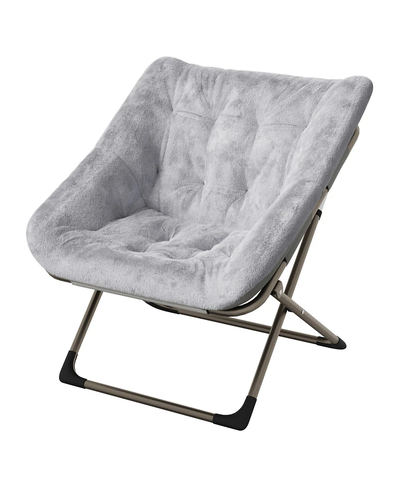 gaomon Comfy Faux Fur Reading Lounge Sofa Chair, Folding Saucer Chair for Adults
