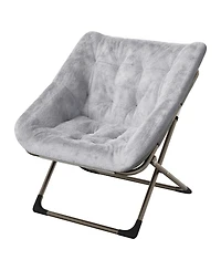 gaomon Comfy Faux Fur Reading Lounge Sofa Chair, Folding Saucer Chair for Adults