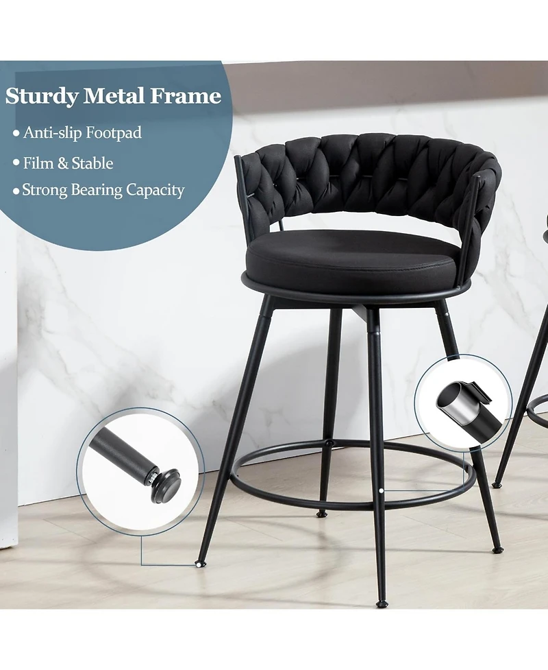 Dyhome 24" Bar Stools Set of 3, 360degree(s) Swivel Modern Counter Height