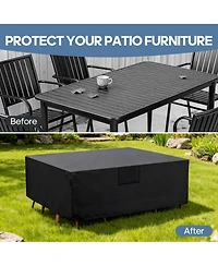 Yiortwo 600D Waterproof Patio Furniture Cover for Outdoor Dining Table and Chairs