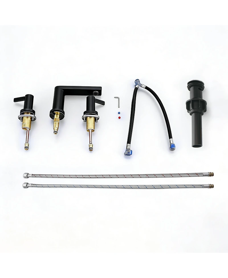 Phying Bathroom Faucet For bathroom Sink With Two Handles And Supply Lines, no swivel