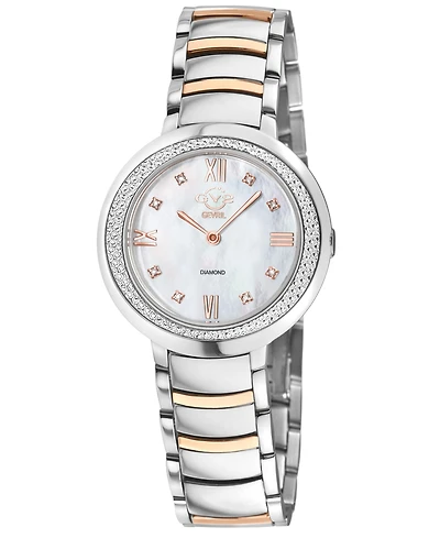 GV2 by Gevril Women's Astor Iii Swiss Quartz Diamond Silver Stainless Steel Bracelet Watch