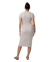 Ingrid + Isabel Maternity Short Sleeve Collared Sweater Dress