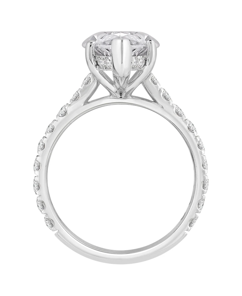 Macy's Certified Lab-Grown Diamond Halo Engagement Ring (6 ct. t.w.) in 14k White Gold