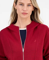 Nautica Women's Ottoman-Stitched Zippered Hoodie