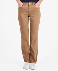 Nautica Women's Bay Sateen Straight Mid-Rise Pants