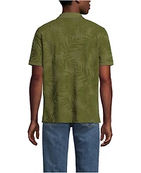 Lands' End Men's Short Sleeve Pique Printed Polo
