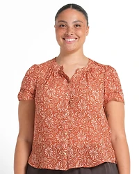 Estelle Women's Bellavie Relaxed Floral Button-Front Top