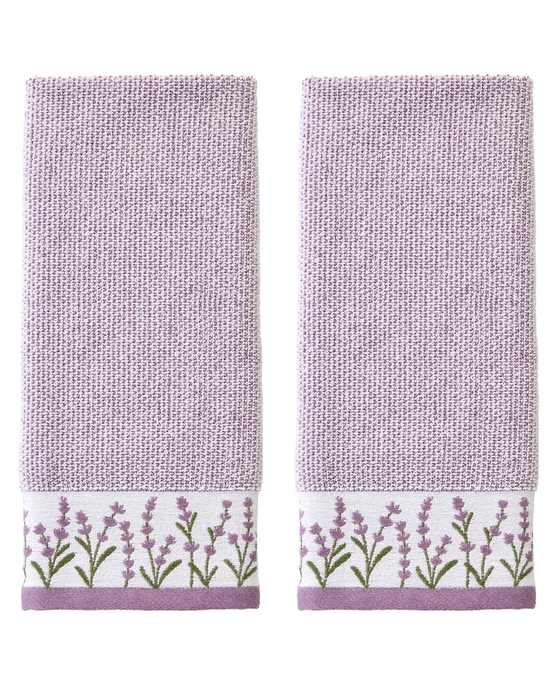 Skl Home Lavender Border Hand Towel Curved 2-Piece Hand Towel Set